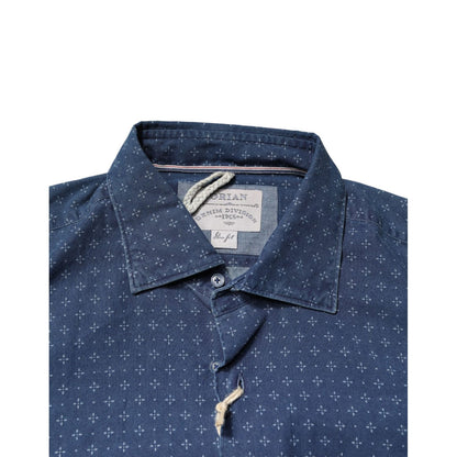 Orian 1968 Blue Button Down Long Sleeves Men Shirt
