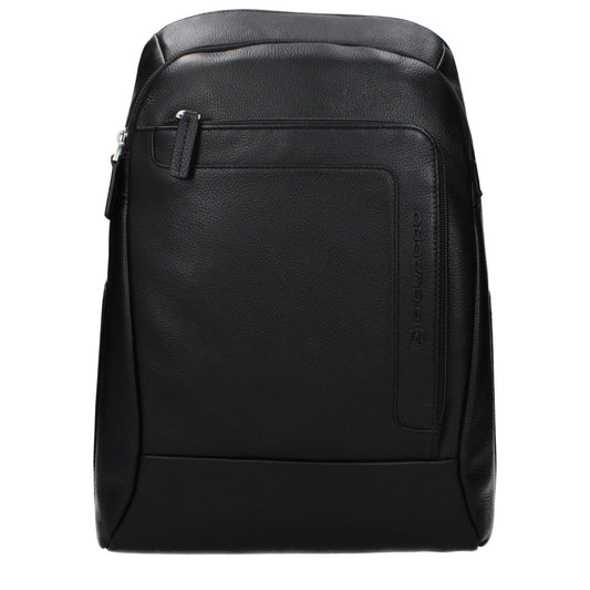 Piquadro Black Leather Backpack