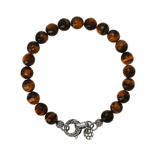 ALBERT M. JEWELS JEWELRY Mod. WSOX00071.TG-20.5 bracelet with brown beads and decorative clasp