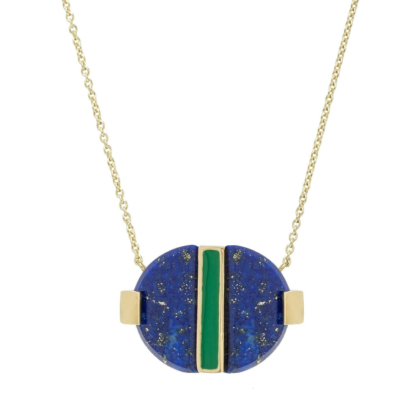 ALIITA COLLANE MOD. NRDCES10IPYG09K necklace with blue and green pendant on gold chain