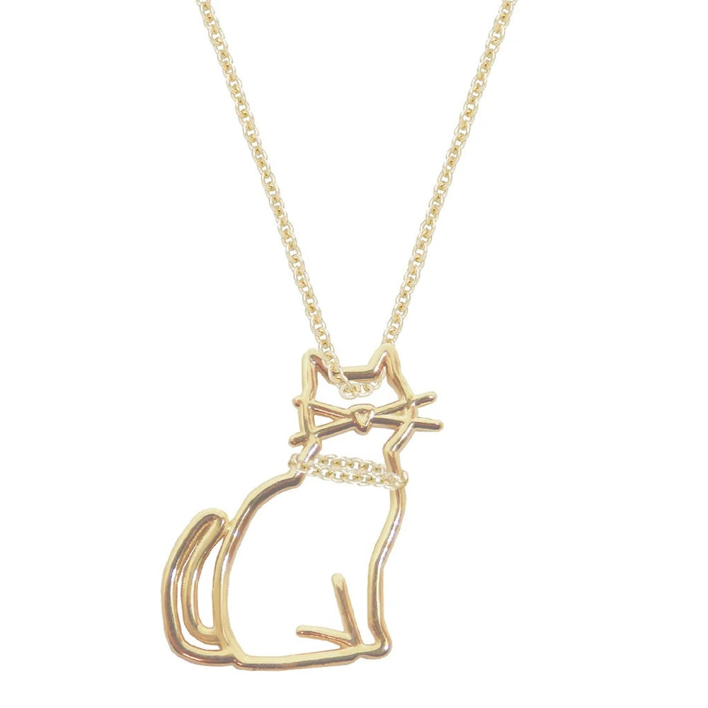 ALIITA COLLANE MOD. NRPU420000YG09K gold cat-shaped pendant necklace on chain.