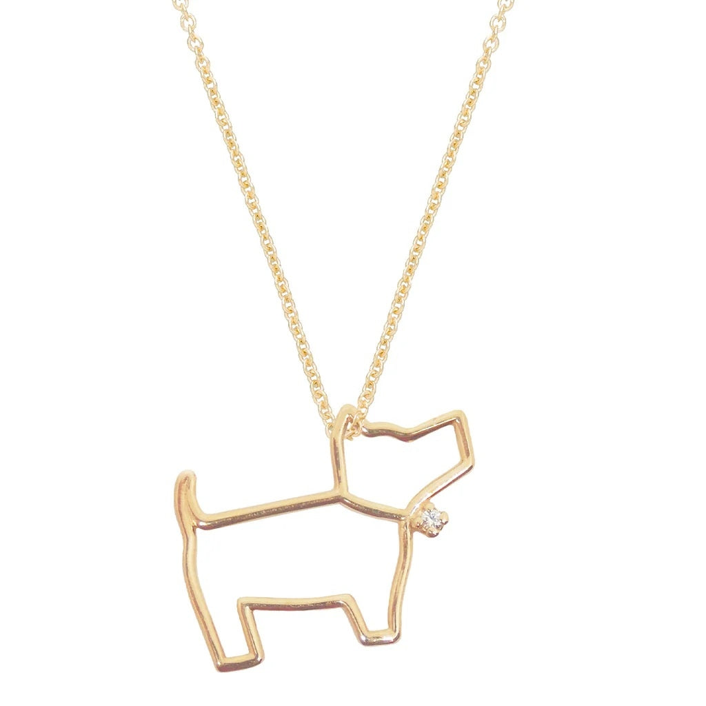 Gold necklace featuring a dog-shaped pendant, ALIITA COLLANE MOD. NRPU50001AYG09K, elegant accessory suitable for any occasion.