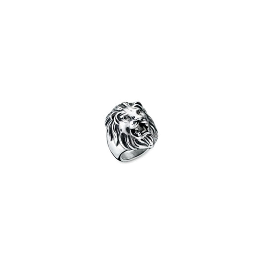 AN JEWELS JEWELRY Mod. AA.ALION1-12 lion head design ring made of silver.