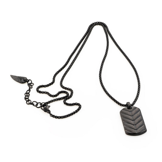 AN JEWELS JEWELRY Mod. AA.C256PBK black pendant necklace with arrow pattern