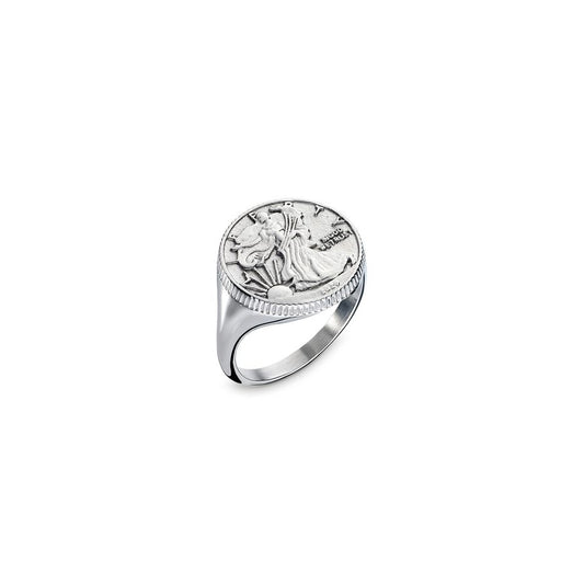 AN JEWELS JEWELRY Mod. AAC.R02S-9 silver engraved signet ring