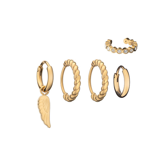AN JEWELS JEWELRY Mod. AB.EP050 gold earrings and ear cuff set
