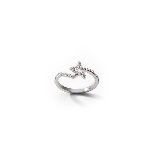 AN JEWELS JEWELRY Mod. ADC.R01SC-8 ring with a unique star design in silver, elegant and modern jewelry.