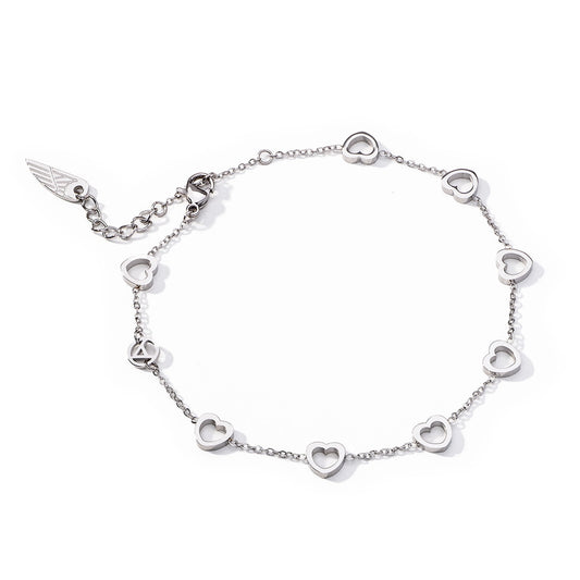 AN JEWELS JEWELRY Mod. AL.BANKLE08 heart bracelet with silver charm