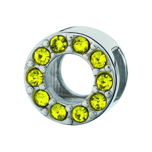 AN JEWELS JEWELRY Mod. AL.DLI01YL circular pendant with yellow gems on silver setting