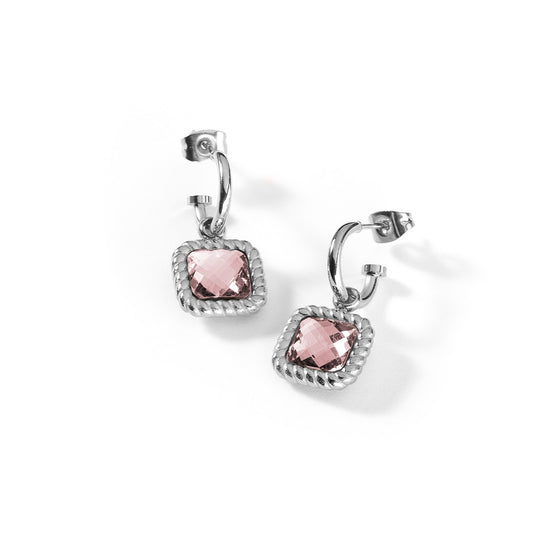 Elegant AN JEWELS JEWELRY Mod. AL.EMW07SPK earrings with pink stone and silver design
