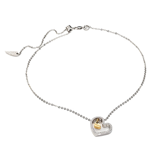 AN JEWELS JEWELRY Mod. AL.NLPA4SCZ heart pendant necklace with gold accent