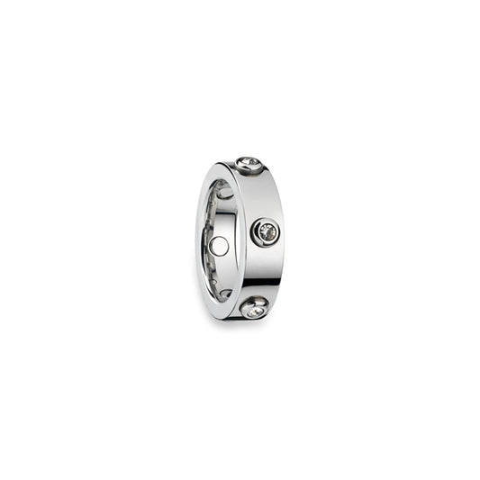AN JEWELS JEWELRY Mod. AL.RWH01SC-8, elegant silver band with embedded diamonds