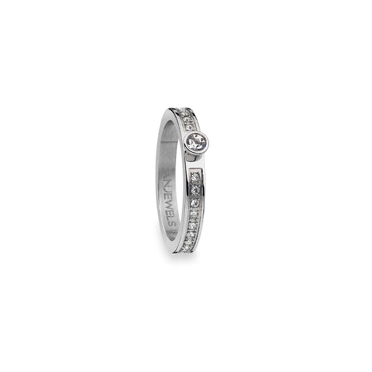 Elegant silver ring by AN JEWELS JEWELRY Mod. AR.R1NS01SC-8 with sparkling stones.