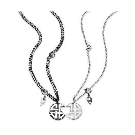 AN JEWELS JEWELRY Mod. AV.NWGLB08S silver necklace set with intricate design and charms.