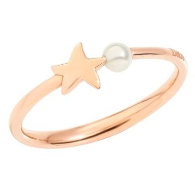 Rose gold star and pearl ring ANELLI DODO MOD. DAC2004STARSWCP9R55 with elegant design.