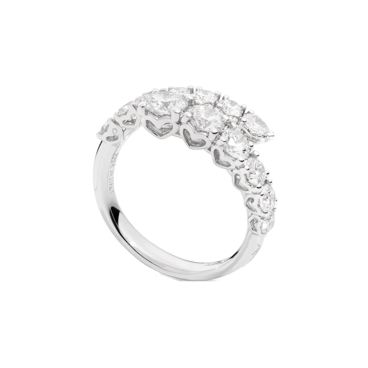 Elegant diamond ring ANELLI RECARLO MOD. R01CO001_065 with intricate design and sparkling stones.