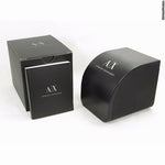Official ARMANI EXCHANGE Mod. AX2144 wristwatch packaging, featuring branded box and booklet.