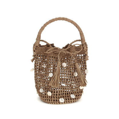 Alanui Brown Raffia Backet Bag