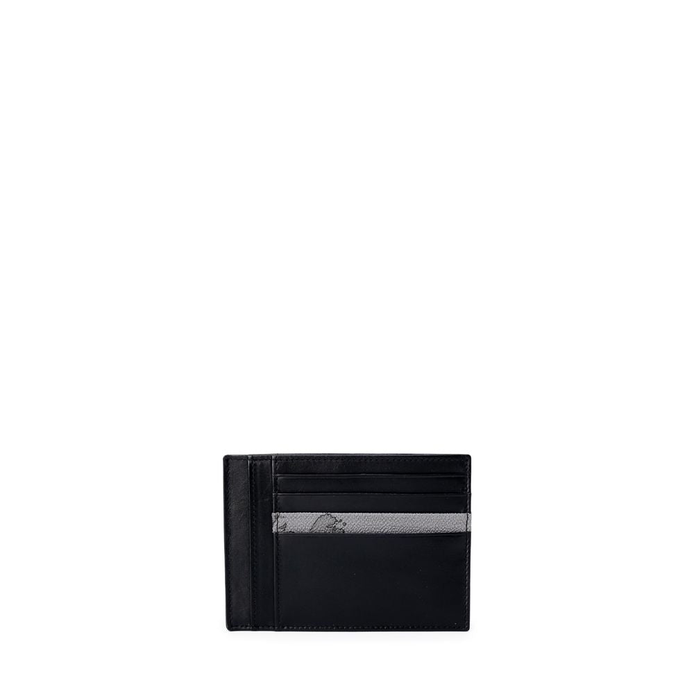 Alviero Martini Prima Classe Gray Leather Cardholder showcasing slim design with card slots