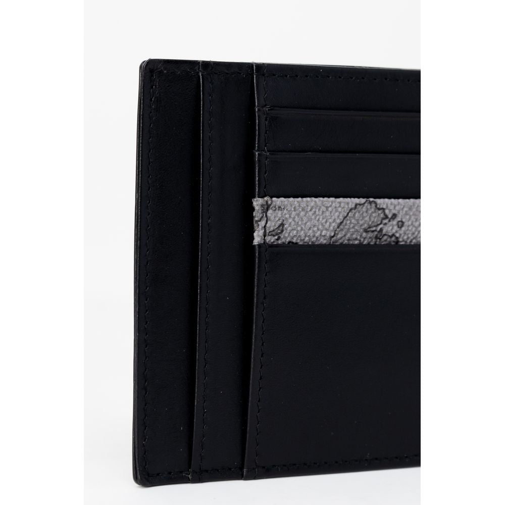 Alviero Martini Prima Classe Gray Leather Cardholder with elegant design and multiple card slots.