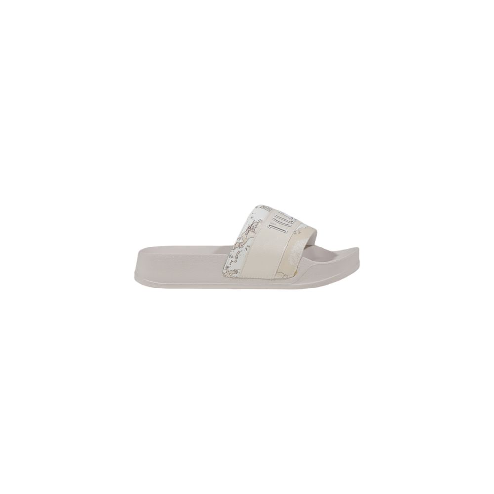 Alviero Martini Prima Classe White Polyethylene Slippers side view showcasing modern design and quality material for women