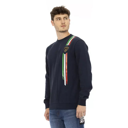 Automobili Lamborghini Blue Cotton Men Sweater