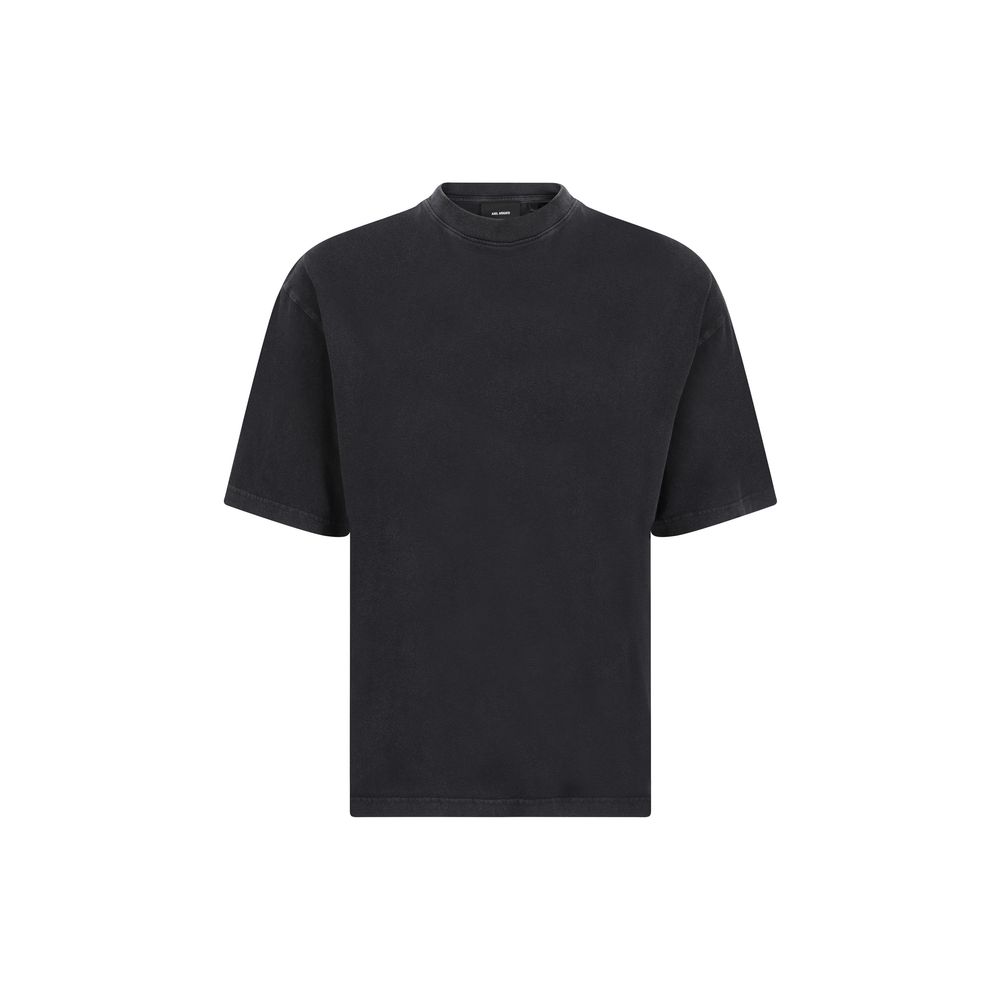 Axel Arigato Gray Cotton T-Shirt with oversized fit and logo details, 100% cotton, AW25, made in Portugal.