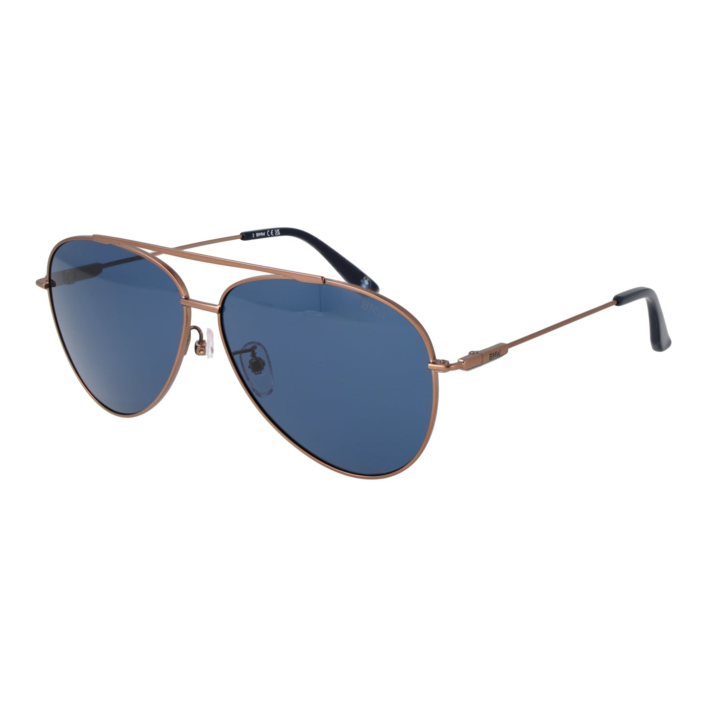BMW MOD. BW0045-H 6235V Gent sunglasses with blue lenses and metal frame, perfect for style-conscious men.