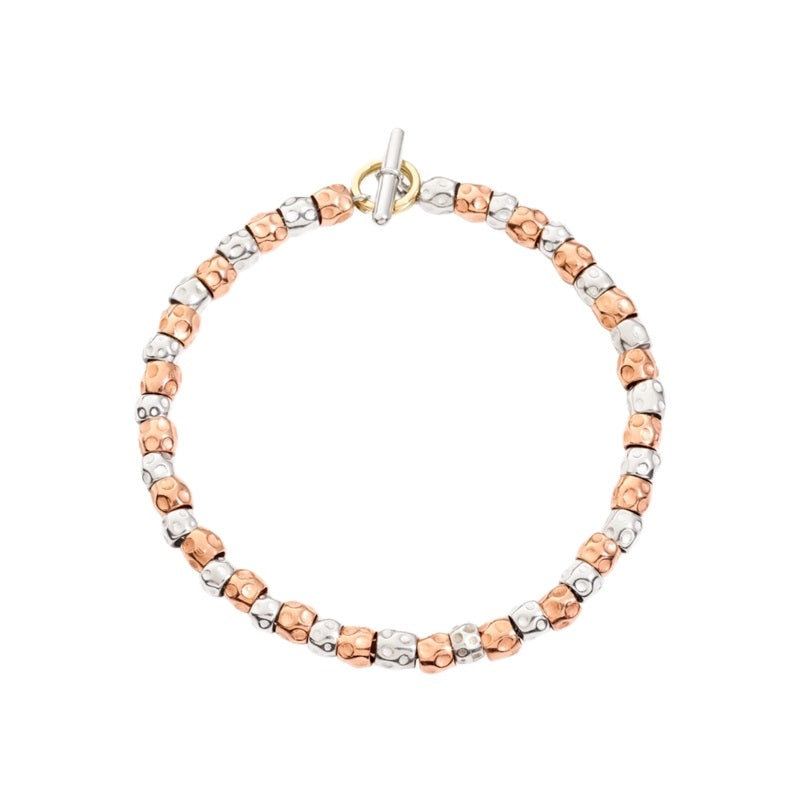 BRACCIALI DODO MOD. DBB9005GRANEMIX9AM bracelet in mixed metal design on a white background