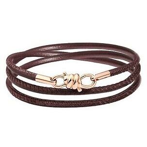 BRACCIALI DODO MOD. DBB9008KNOT0LEM9RXXL leather bracelet with knot detail in brown color