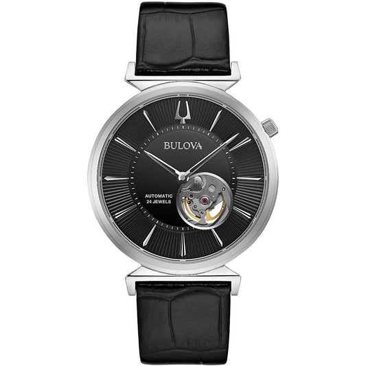 BULOVA Mod. REGATTA wristwatch, 44mm stainless steel case, leather strap, automatic movement, 3 ATM water resistance, in official box.
