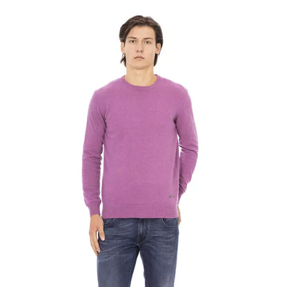 Baldinini Trend Purple Wool Men Sweater