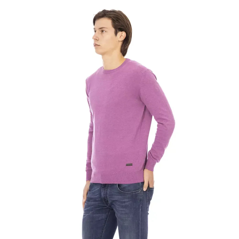 Baldinini Trend Purple Wool Men Sweater