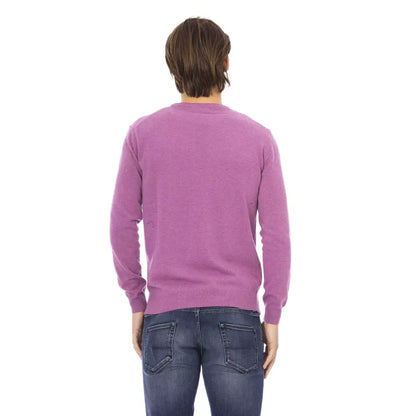 Baldinini Trend Purple Wool Men Sweater