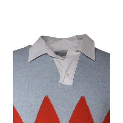 Ballantyne Multicolor Patterned Collared Long Sleeves Pullover Sweater 1728,67345645728,Ballantyne,Clothing,IT50 | L,Men,Multicolor,Preowned / Defect,Sweaters - Clothing,Sweaters - Men - Clothing,Sweatshirts - Sweaters - Clothing