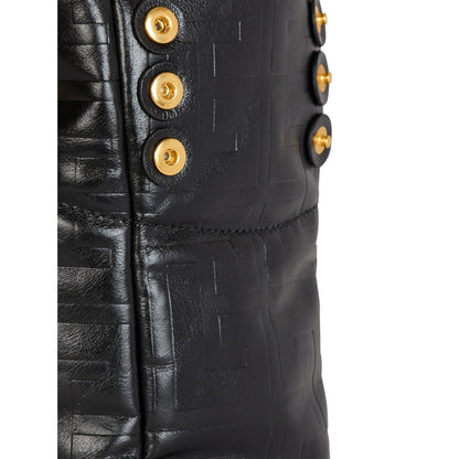 Balmain 1945 Soft PB-monogrammed crinkled small leather tote bag