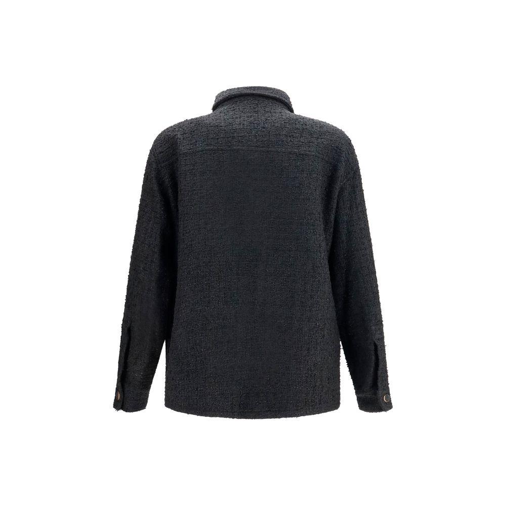 Balmain Black Cotton Shell Jacket
