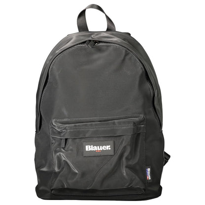 Blauer Black Polyester Men Backpack - sleek structured design with front pocket and single handle.