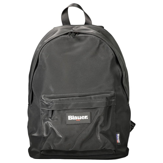 Blauer Black Polyester Men Backpack - sleek structured design with front pocket and single handle.