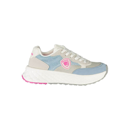 Blauer Blue Polyester Women Sneaker with white and fuchsia details, featuring a chic design and removable insole for comfort and style.