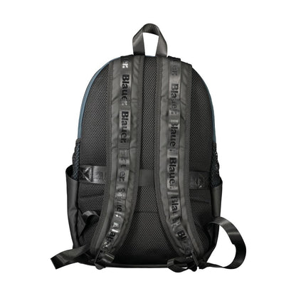 Back view of Blauer Green Polyester Backpack showing straps and design details