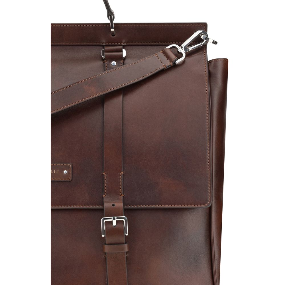 Brunello Cucinelli Brown Calf Leather Bos Taurus Luggage And Travel