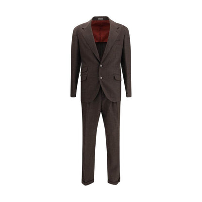 Brunello Cucinelli Brown Wool Two-Piece Suit