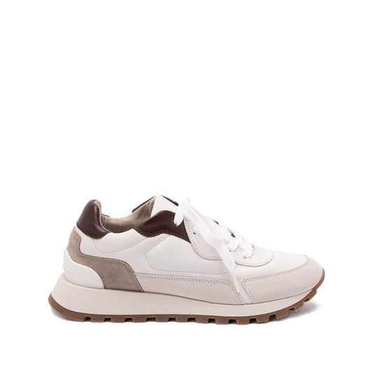 Brunello Cucinelli Calfskin and suede runners Sneakers