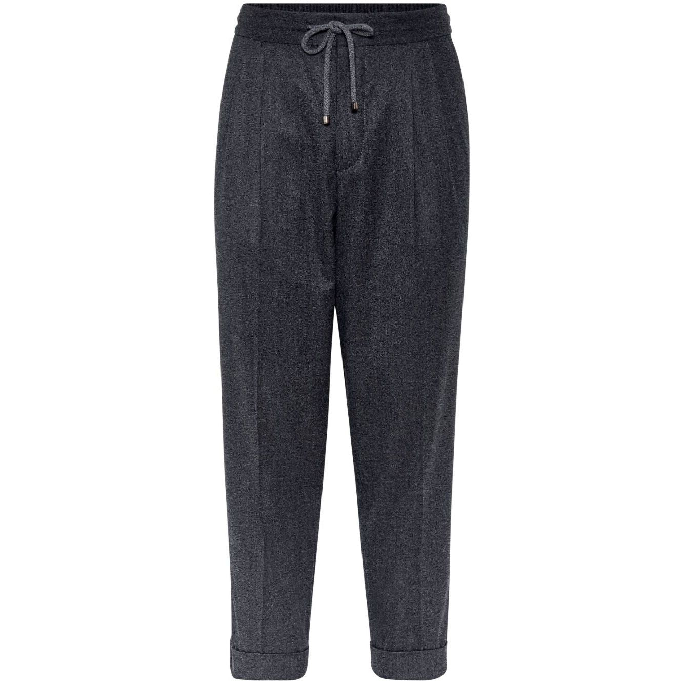 Brunello Cucinelli Drawstring-waistband wool tapered trousers