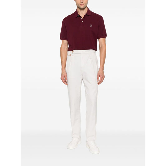 Brunello Cucinelli Embroidered cotton polo shirt Topwear