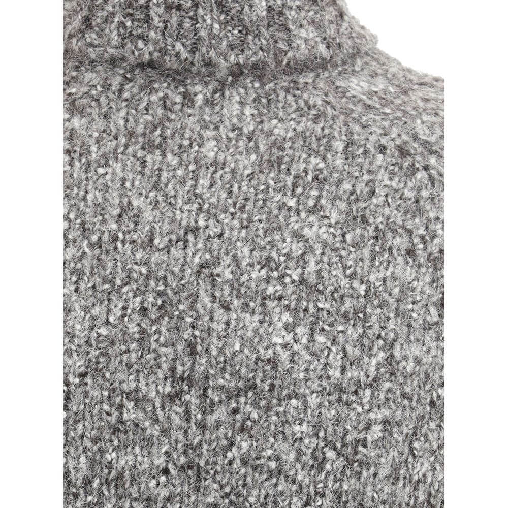 Brunello Cucinelli Gray Alpaca Vicugna Pacos Turtleneck