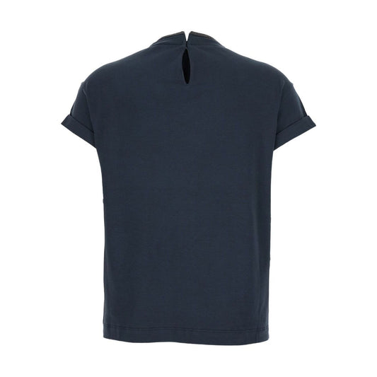 Brunello Cucinelli T-shirts and Polos Blue Topwear