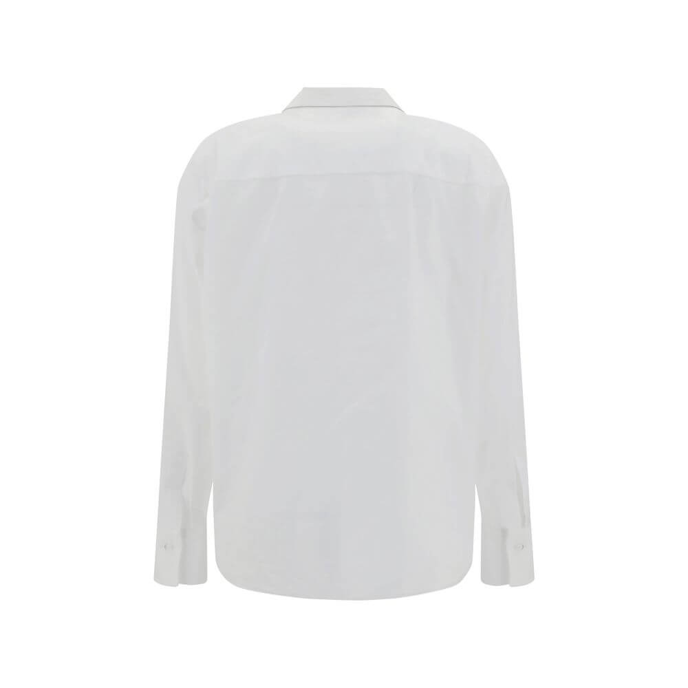 Back view of Brunello Cucinelli White Cotton Dress Shirt with classic collar and button cuffs.