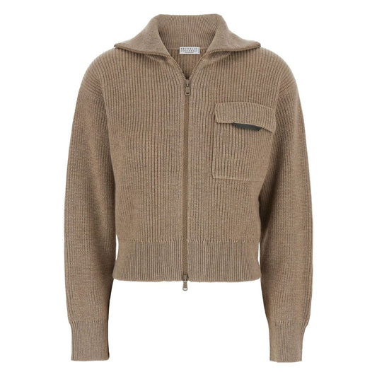 Brunello Cucinelli Zip-up ribbed cardigan Topwear